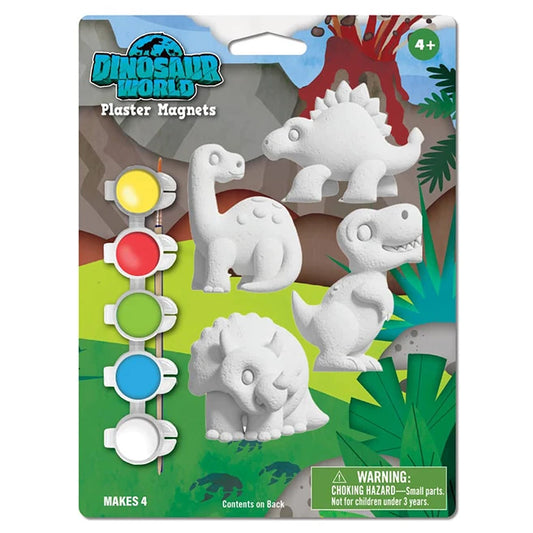 Dinosaur World Plaster Magnets 4 Pack - Best for Ages 4 to 10 - US 0735