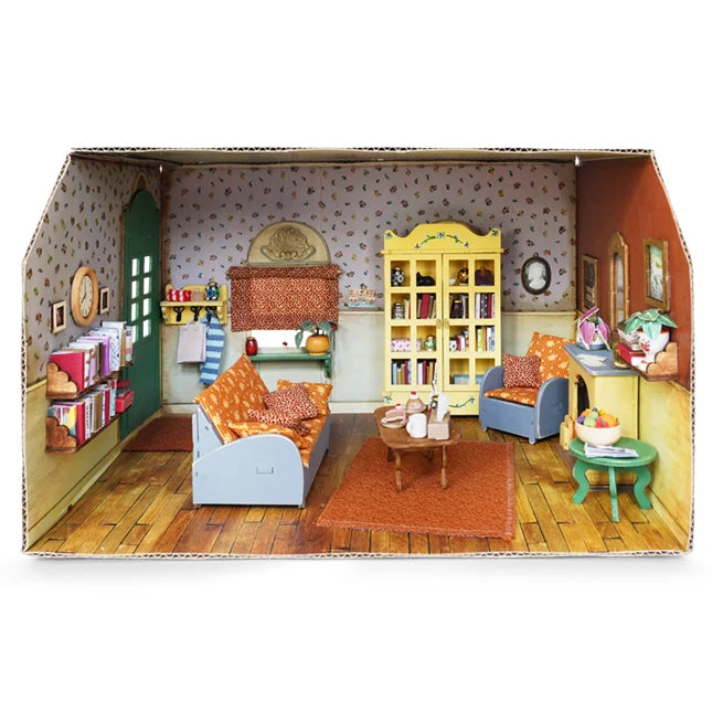 The Mouse Mansion Cardboard Room - Living Room - - Fat Brain Toys - US 4538