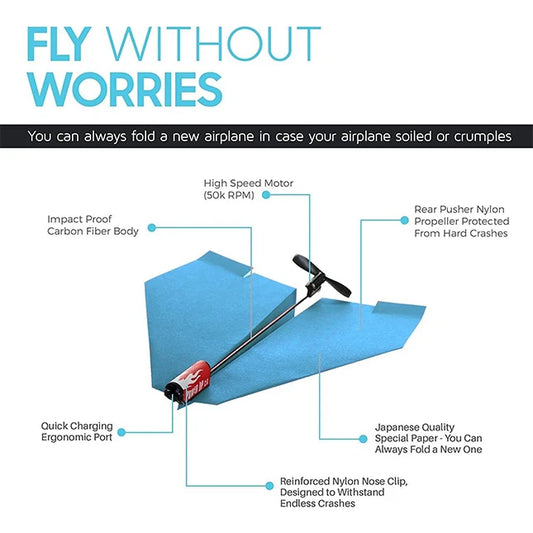 PowerUp 2.0 Electric Paper Airplane Conversion Kit - Blue - US 3404