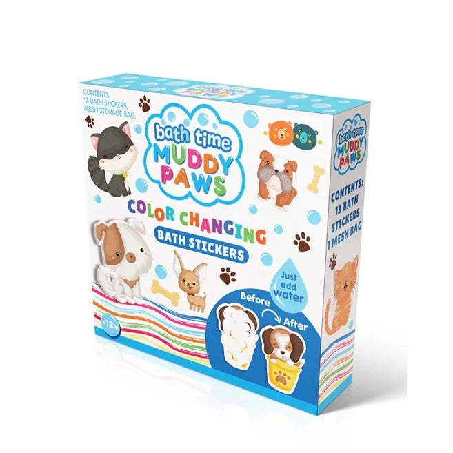 Color Changing Bath Stickers - Muddy Paws - Best for Ages 1 to 4 - US 1101