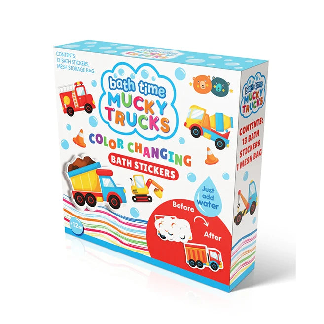 Color Changing Bath Stickers - Mucky Trucks - Best for Ages 1 to 4 - US 7204