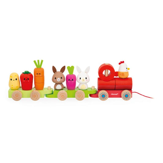 Farm Pull-Along Stacker Train - - Fat Brain Toys - US 9983