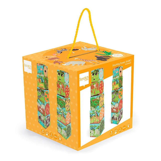 Scratch Europe Jumbo Stacking Tower - Savanna - Best for Ages 1 to 3 - US 8254