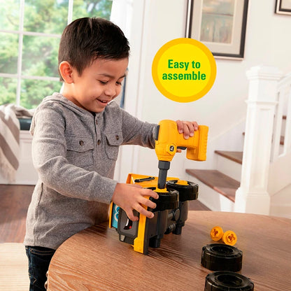 John Deere Build-A-Buddy™ Yellow Dump Truck 2-in-1 Toy with Toy Drill - US 1909