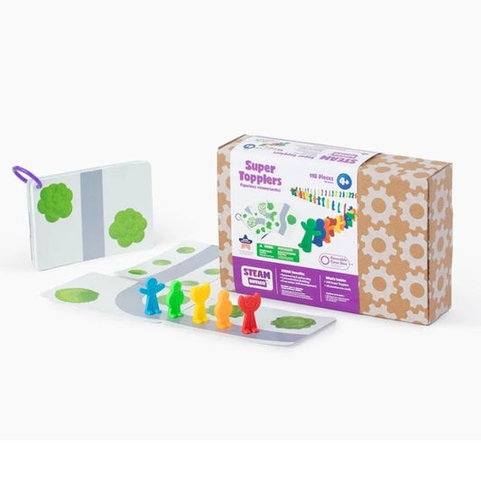 STEAM Super Topplers &amp; Domino Run Cards - - Fat Brain Toys - US 9566